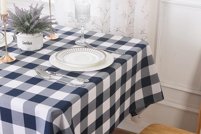 Cupuamon 2 Pack Waterproof Polyester Fabic Rectangle Checkered Tablecloth，60x84 - Image 8
