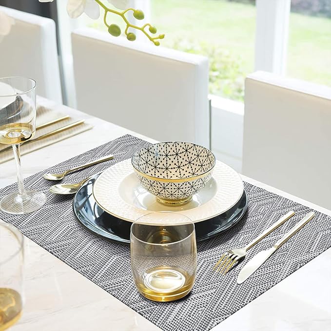 Elegant Placemats Set of 4, Plastic Heat-Resistant Non-Slip Vinyl Place Mats - Image 7