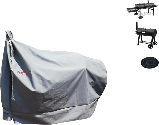 Heavy Duty Grill Cover for Charcoal Offset Smoker Cover, Fade and UV Resistant - Image 5