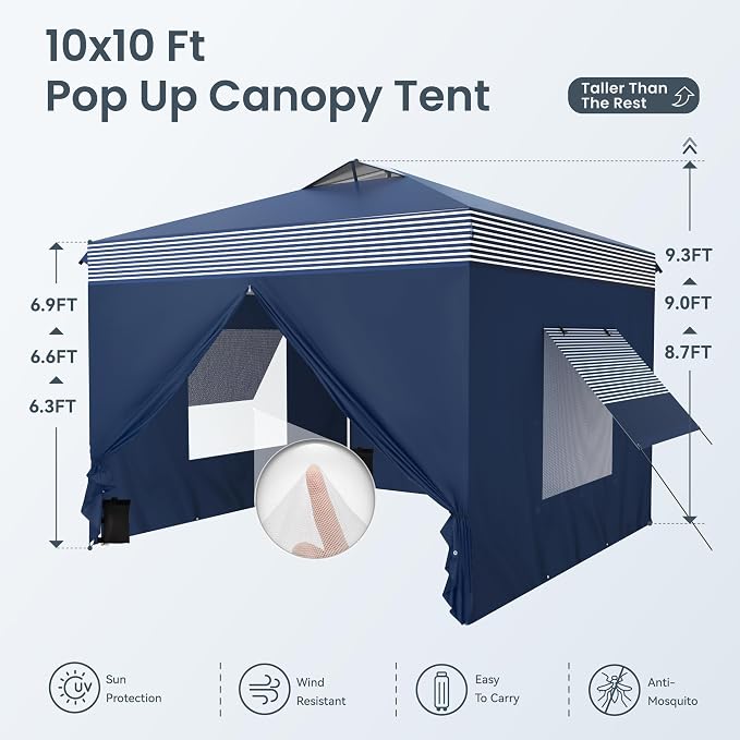 PHI VILLA 10x10 Pop Up Canopy Tent - Image 6
