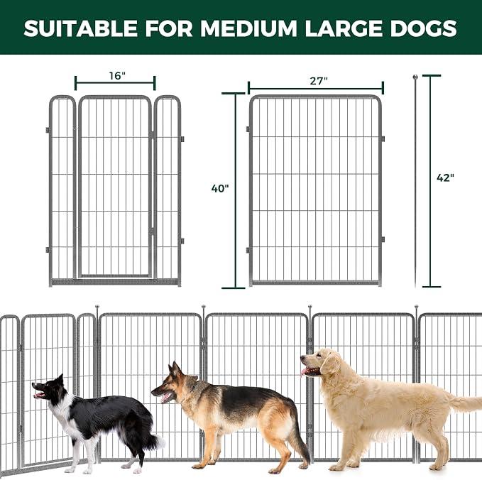 FXW Garden Fence Outdoor for The Yard – 40in x 18.2ft Heavy Duty Metal Animal - Image 2