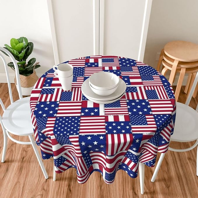 American Flag Joint Round Tablecloth - Image 3
