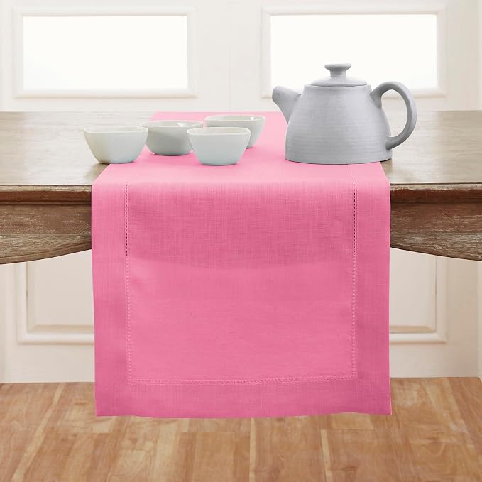 Solino Home Linen Flamingo Pink Table Runner 132 Inches Long by SolinoHome
