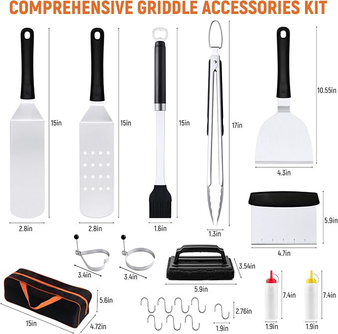 Griddle Accessries Kit, Grill BBQ Spatula Utensils Set - Image 4