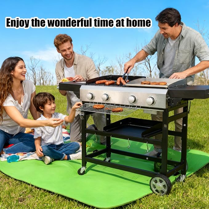 2-Burner Hybrid Grill with Flat Top, 38200 BTU - Image 2