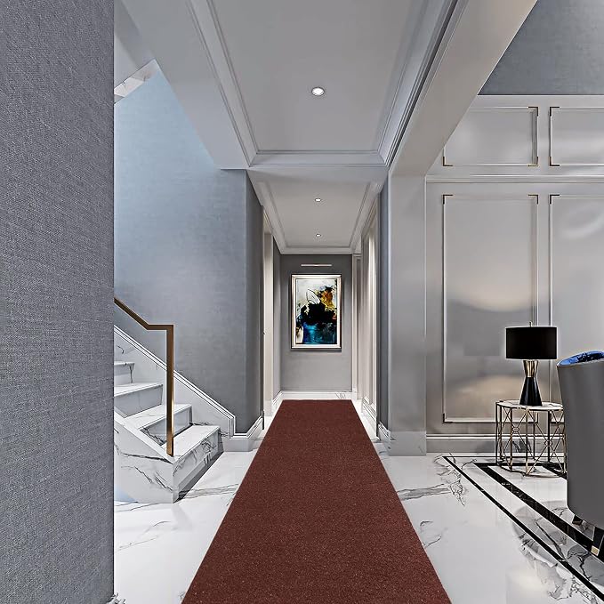 3' x 55' Runner Rugs with Rubber Backing, Indoor Outdoor Utility Carpet Runner - Image 9