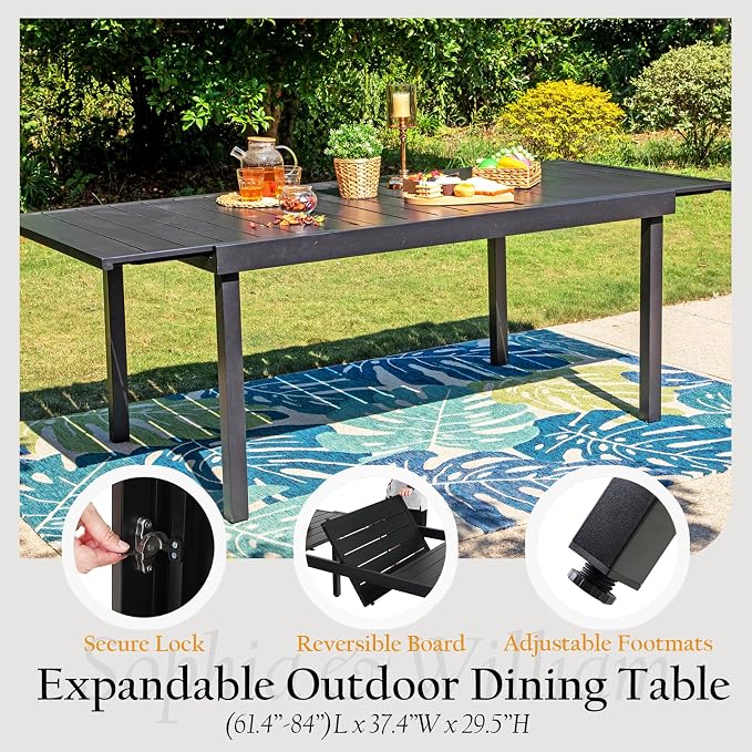 Sophia & William 9 Pieces Expandable Patio Dining Set - Image 2
