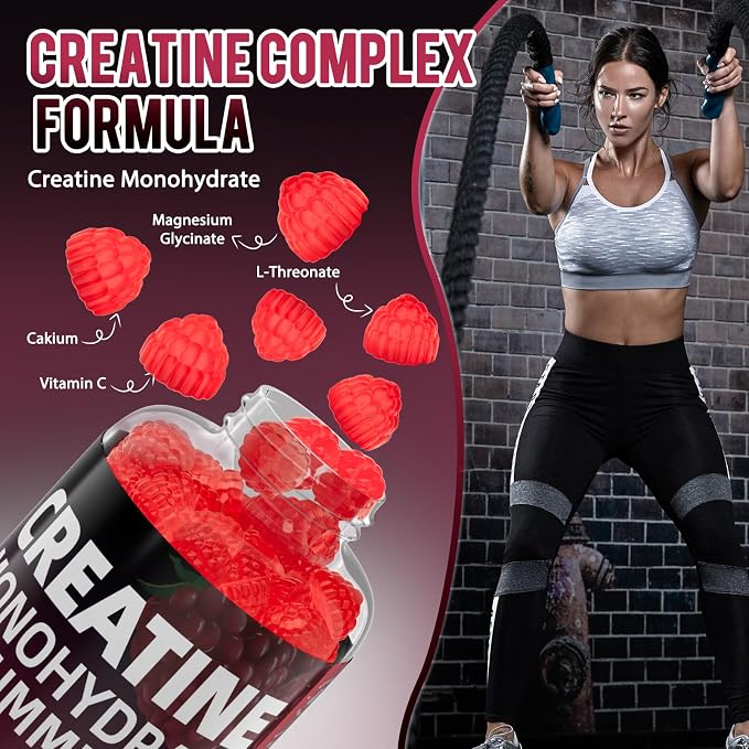 Creatine Monohydrate Gummies for Women & Men, Chew creatine pre Exercise Gummies - Image 4