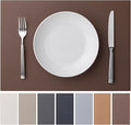 Faux Leather Placemats Set of 6 Vinyl Washable Wipeable Table Mats by BAROYAL