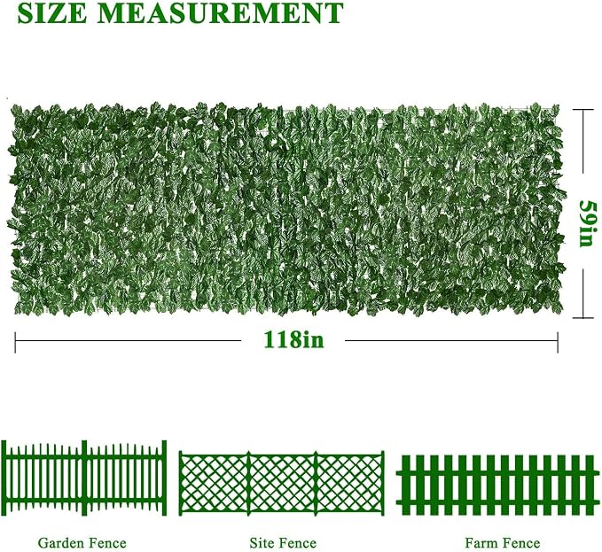 iCover 59x118in Artificial Ivy Privacy Screen - Image 2