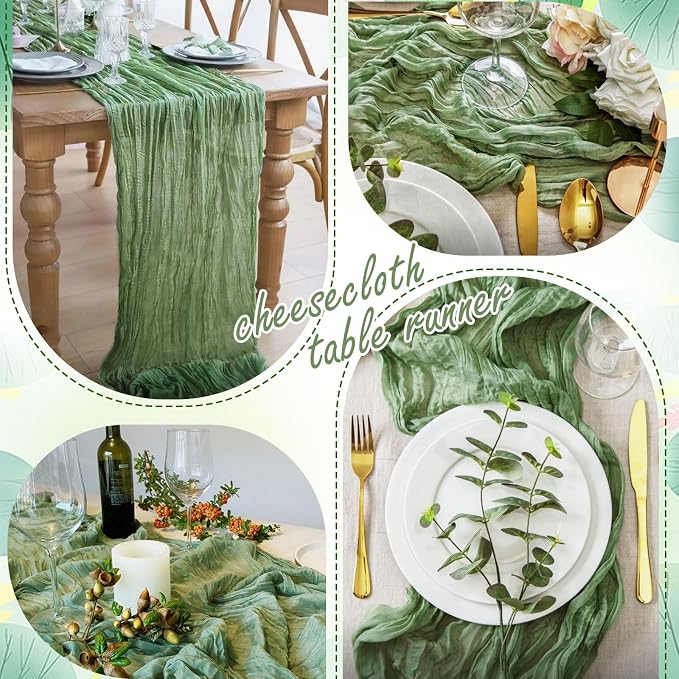20 Packs Cheesecloth Table Runner 10FT Long Boho Gauze Fabric Table Runner - Image 6