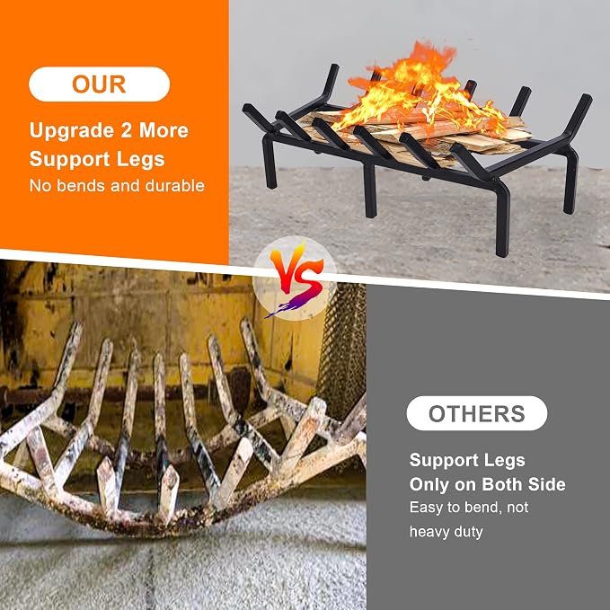 Heavy Duty Solid Steel Fire Grate - Image 3