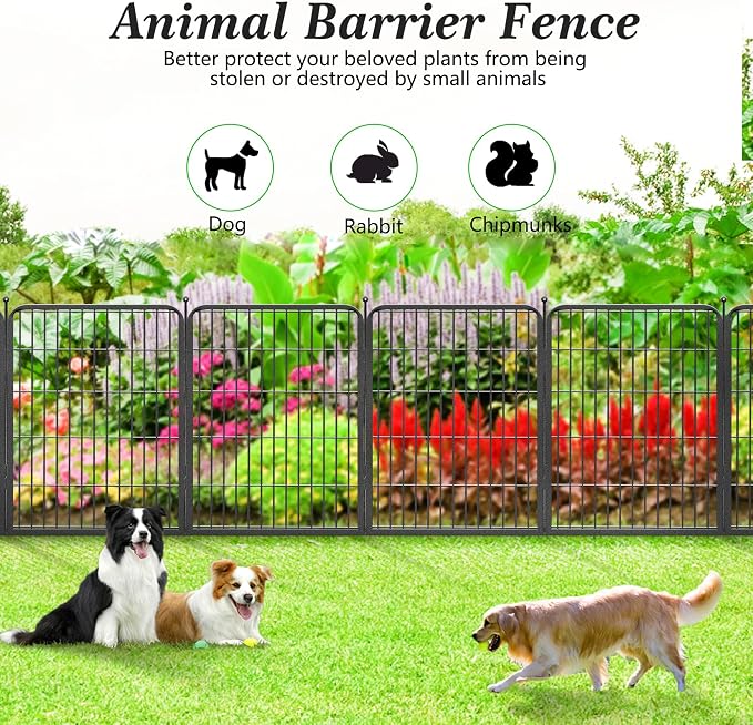 Garden Fence with Gate Metal Fencing Outdoor - Image 5