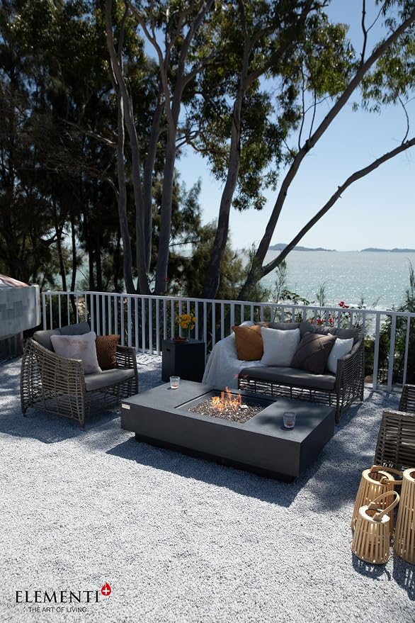 Elementi+ | Cannes Gas Fire Pit Cast Concrete 60" Rectangular Fire Table - Image 5