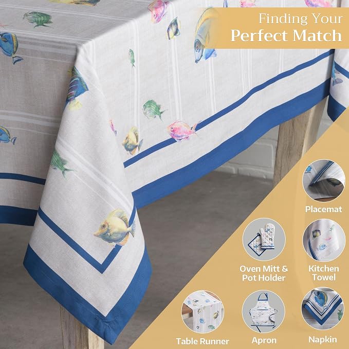 Maison d' Hermine Table Cloth Rectangle Table 100% Cotton 60 x 108 Inches - Image 5