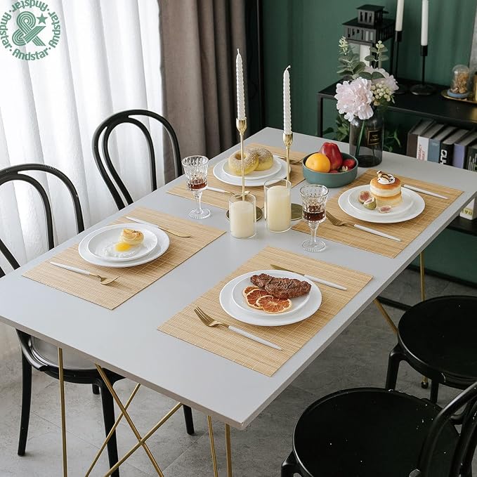 ANDSTAR Bamboo Placemats Set of 8 Waterproof - Image 5