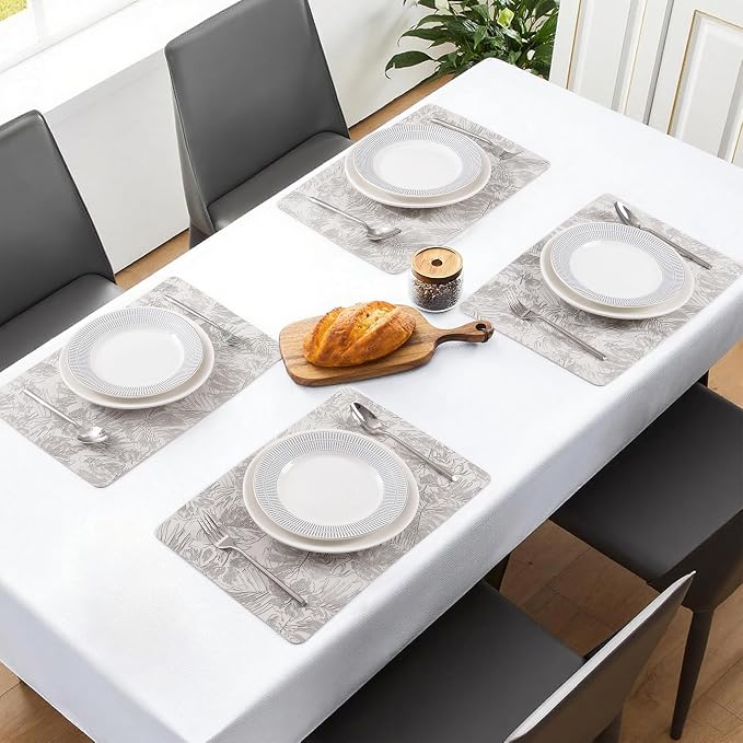 POLYTE Indoor/Outdoor Washable Embossed Vinyl Faux Leather Table Dining - Image 6