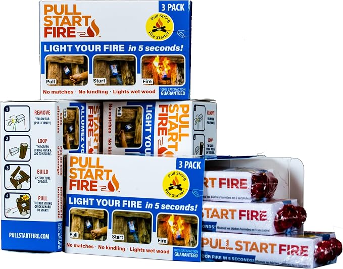 Pull Start Fire Pull String Firestarter | No Matches Required, Fire Starts in by PullStartFire