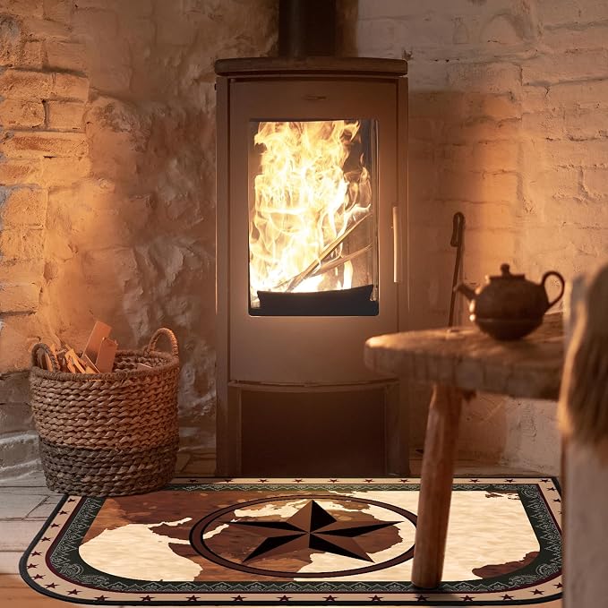 Demissle Cabin Fireplace Hearth Rug Fireplace Mats Cabin Southwestern Fireproof - Image 7