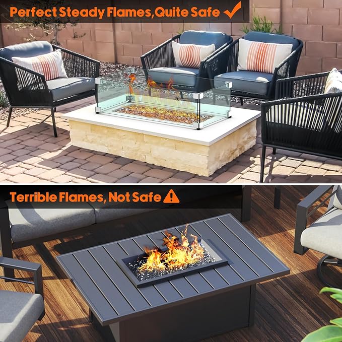 Skyflame 24 x 12 Inches Rectangular Fire Pit Glass Wind Guard Replacement - Image 4
