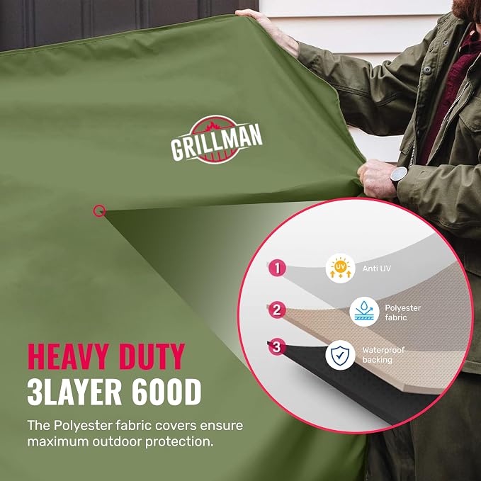 Grill Cover by Grillman, 64 Inch, BBQ Outdoor Grill Covers, Charcoal & Gas - Image 4