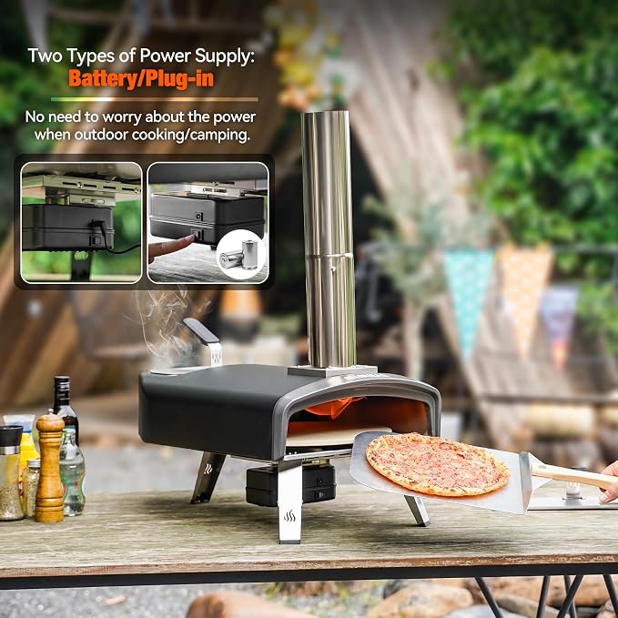 Mimiuo Outdoor Pizza Oven 12“ Wood Charcoal Fired Pizza Oven - Image 6