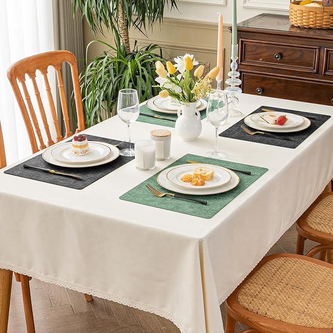 Romanstile Reversible Vinyl Placemats Set of 6, Faux Leather 100% Waterproof - Image 7