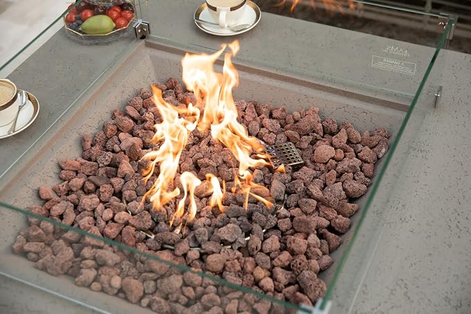 AMS Fireplace | Rectangular Fire Pit Glass Wind Guard - Image 4