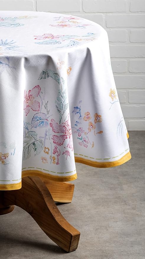 Maison d' Hermine Table Cloth Round Table 100% Cotton 69 Inches Tablecloth - Image 7