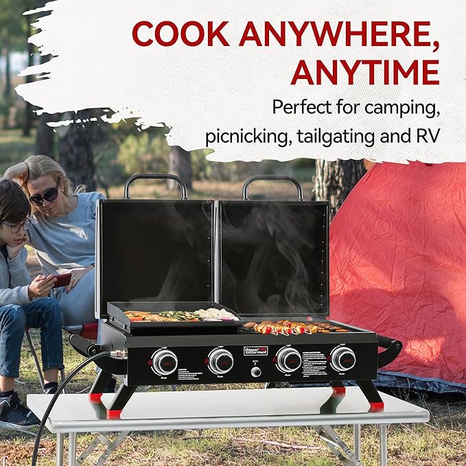 Royal Gourmet GD4002TP 4 Burner Propane Gas Grill and Griddle Combo - Image 7