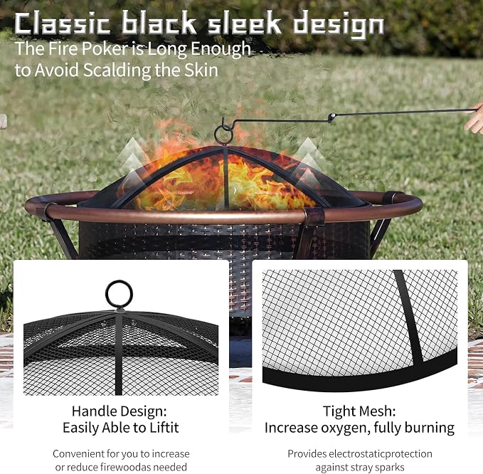Fire Pit Spark Screen, Outdoor 40 Inch Round Fire Pit Screen - Image 2
