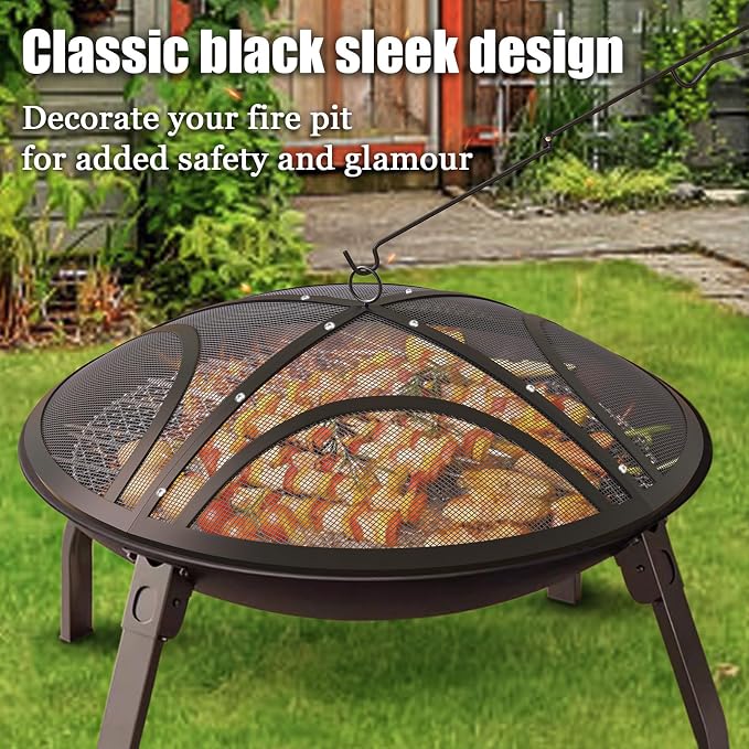 Fire Pit Spark Screen, Upgraded 40 Inch Outdoor Fire Pit Screen - Image 3