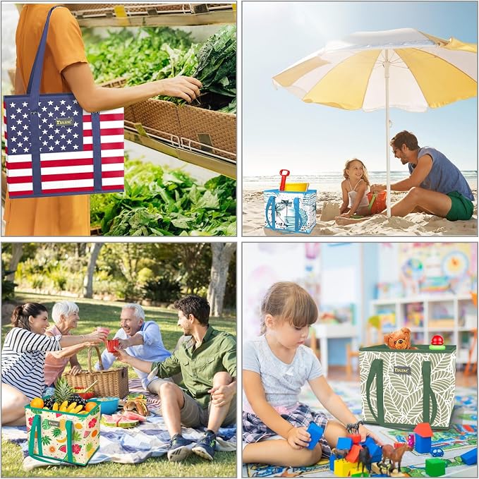 BALEINE 3Pk Reusable Grocery Bags, Foldable Shopping Bags - Image 6