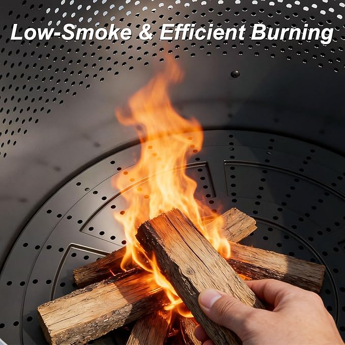 ALAULM 37 Inch Smokeless Fire Pit Tabletop, Stainless Steel Wood Burning Firepit - Image 4