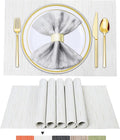 BETEAM Placemats Set of 8, Woven Vinyl Placemat by BETEAM