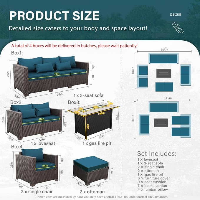 Patio Furniture Set 7 PCS Outdoor Patio Furniture - Image 5