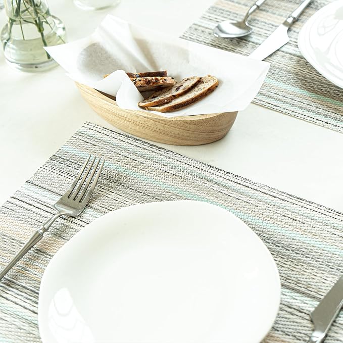 Placemats Set of 6 Vinyl/Plastic Woven Place Mats - Image 7