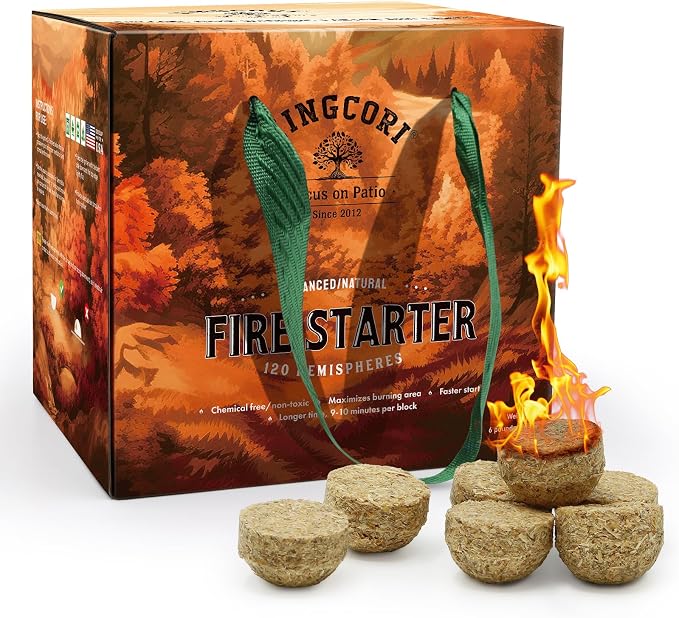 Fire Starters 120pcs Hemispheres Charcoal Starters Squares by T1RTRVT