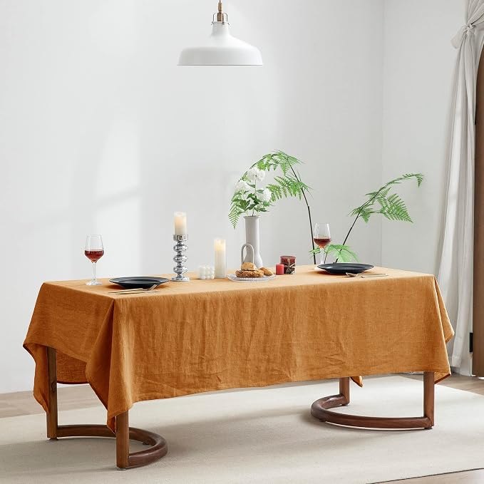 EVERLY 100% Pure Linen Rectangle Tablecloths 60x84Inches - Image 8