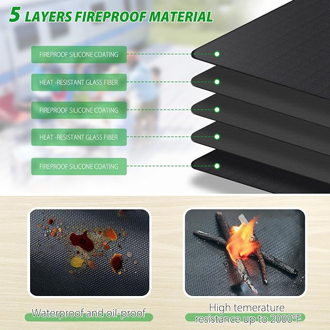 Under Grill Mat for Outdoor Grill, 24 x 31 Inchs Heat Resistant Grill Mat for - Image 4