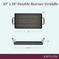 Double Burner Griddle, 10-Inch Bronze Nonstick Aluminum Pan