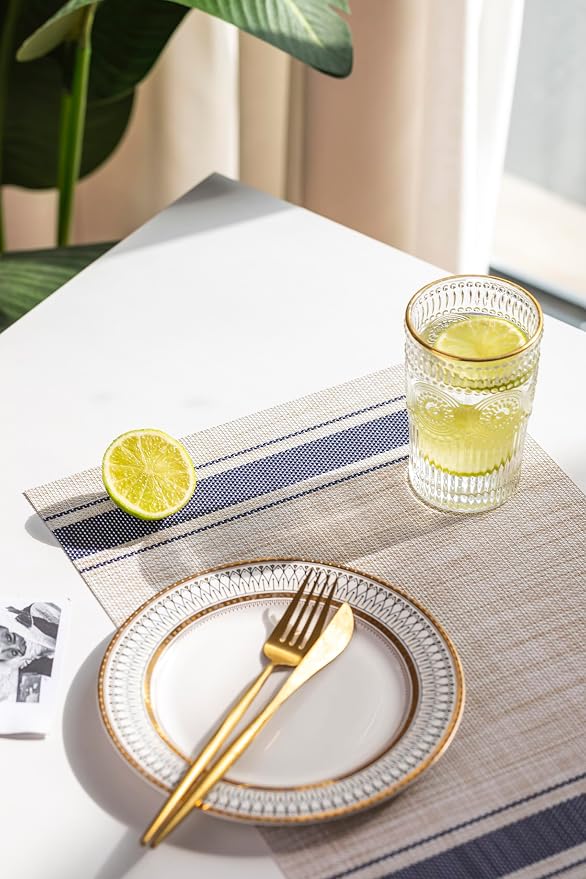 LEXMORE Placemats Set of 4 Vinyl/Plastic Woven Place Mats - Image 7