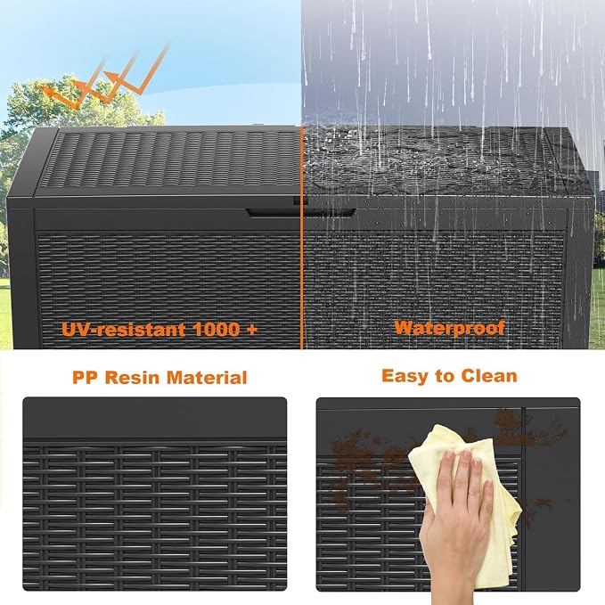 120 Gallon Deck Box, Resin Outdoor Storage Box - Image 3