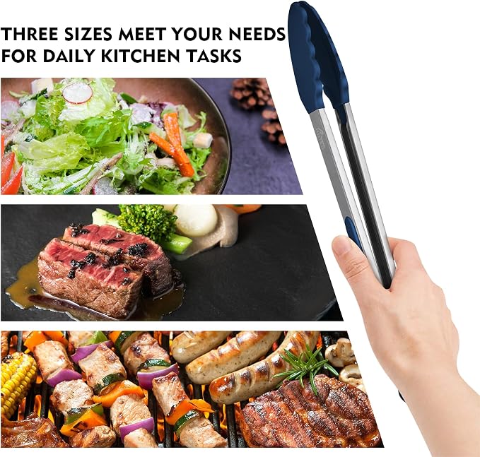 HOTEC Premium Stainless Steel Locking Kitchen Tongs - Image 9