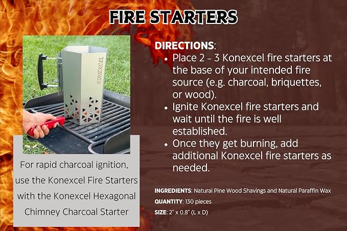 130 pcs Large Fire Starters, Natural Fire Starter - Image 9
