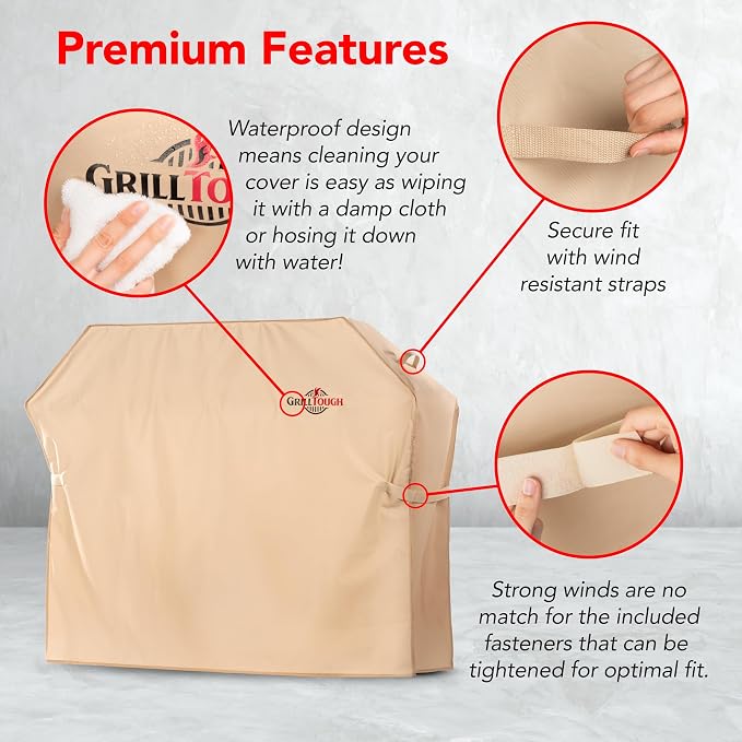 Heavy Duty BBQ Grill Cover for Outdoor Grill, 58 Inch – Waterproof, Weather - Image 5