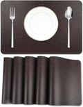Cowhide Pattern Faux Leather Placemats Set of 6, Heat Resistant Non-Slip by EDanle