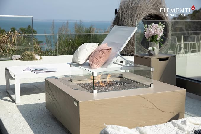 Elementi+ | Bundle Uluru Gas Fire Pit Cast Concrete 40" Square Fire Table - Image 6