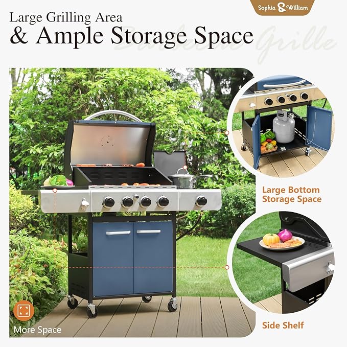 Sophia & William 4-Burner Gas BBQ Grill - Image 5