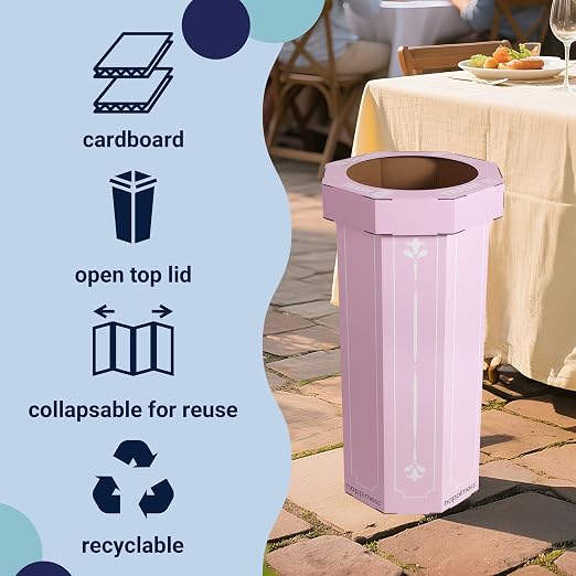 Eyely MPH1301D-SET2 Sal 25-Gallon Disposable Corrugated Cardboard Event Trash - Image 2